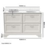 1200mm White Freestanding Marble Top Double Vanity Unit with Basin - Ashbourne