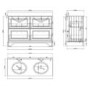 GRADE A2 - 1200mm White Freestanding Marble Top Double Vanity Unit with Basin - Ashbourne