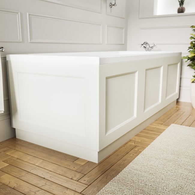 1700mm x 700mm White Wooden Bath Panel Pack - Ashbourne 