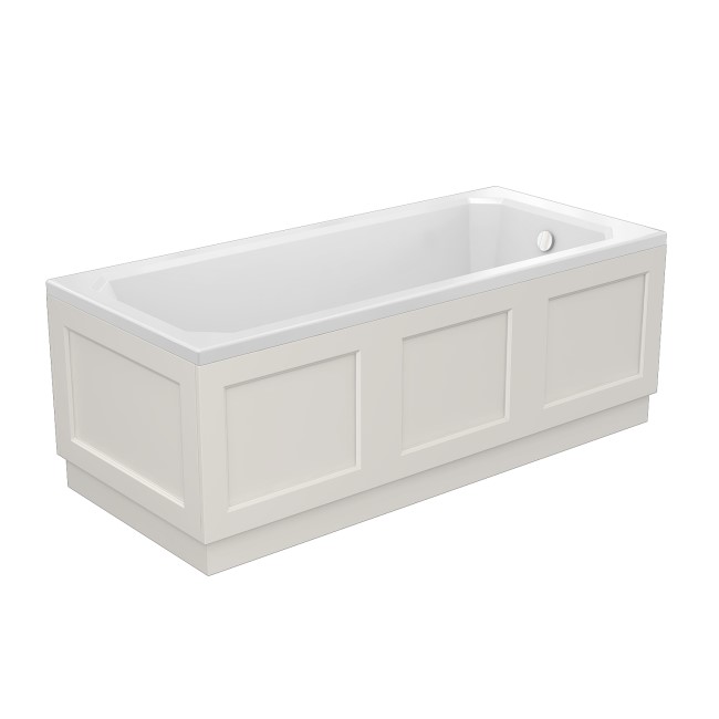 1700mm x 700mm White Wooden Bath Panel Pack - Ashbourne 