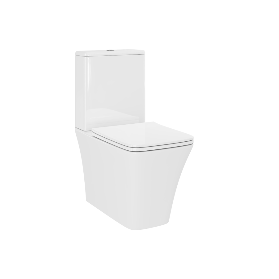 Grade A2 - Close Coupled Rimless Toilet with Soft Close Seat - Boston