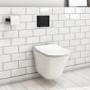 Wall Hung Rimless Toilet with Cistern Frame and Black Flush Plate - Boston