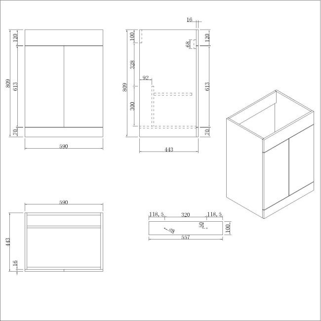 1100mm Grey Toilet and Sink Unit Right Hand with Square Toilet and Chrome fittings - Ashford