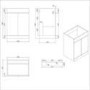 1100mm White Toilet and Sink Unit Right Hand with Square Toilet and Brass Fittings - Ashford