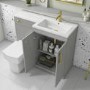 1100mm Grey Toilet and Sink Unit Right Hand with Brass Fittings - Ashford