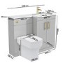 1100mm Grey Toilet and Sink Unit Right Hand with Brass Fittings - Ashford