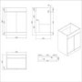1100mm Wood Effect Toilet and Sink Unit Right Hand with Round Toilet and Black Fittings - Ashford