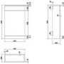 1100mm White Toilet and Sink Unit Left Hand with Square Toilet and Black Fittings - Ashford