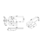 1100mm White Toilet and Sink Unit Left Hand with Square Toilet and Black Fittings - Ashford