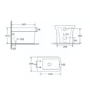 1100mm White Toilet and Sink Unit Left Hand with Square Toilet and Black Fittings - Ashford