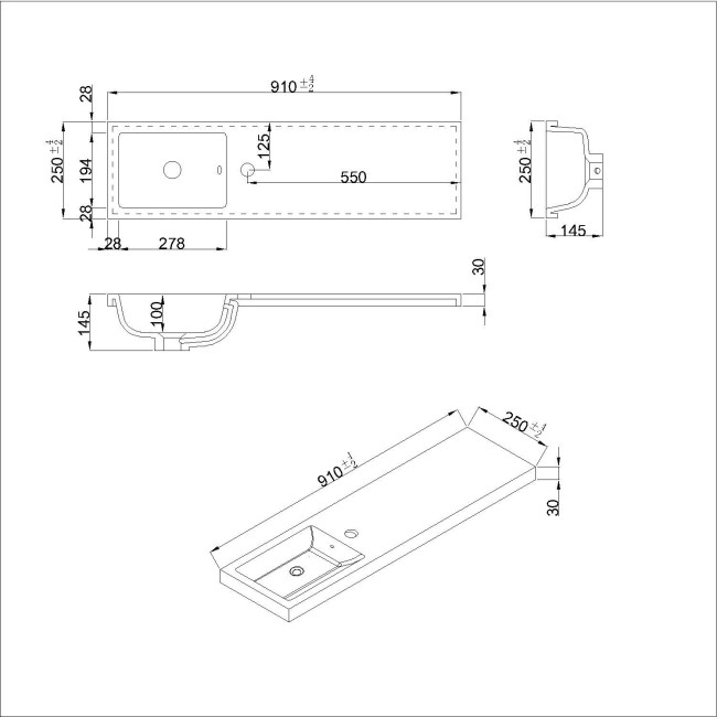 900mm Grey Cloakroom Toilet and Sink Unit with Square Toilet and Chrome Fittings - Ashford