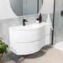1000mm White Wall Hung Left Hand Curved Vanity Unit with Basin  - Tulum