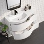 1000mm White Wall Hung Left Hand Curved Vanity Unit with Basin  - Tulum