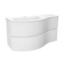 1000mm White Wall Hung Left Hand Curved Vanity Unit with Basin  - Tulum