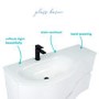 1000mm White Wall Hung Left Hand Curved Vanity Unit with Basin  - Tulum