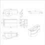 1000mm White Wall Hung Left Hand Curved Vanity Unit with Basin  - Tulum