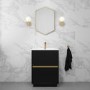 Grade A1 - 600mm Black Freestanding Vanity Unit with Basin - Roxbi