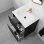 Grade A1 - 600mm Black Freestanding Vanity Unit with Basin - Roxbi