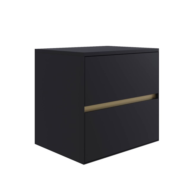 600mm Black Wall Hung Countertop Vanity Unit- Roxbi