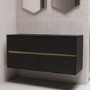 Grade A2 - 1200mm Black Wall Hung Double Countertop Vanity Unit- Roxbi