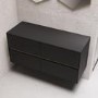 Grade A2 - 1200mm Black Wall Hung Double Countertop Vanity Unit- Roxbi