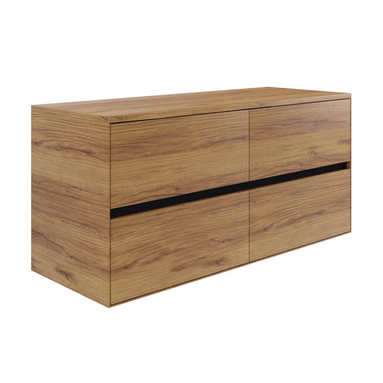 1200mm Wood Effect Wall Hung Double Countertop Vanity Unit- Roxbi