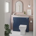BUN/BeBa_27612/78874 900mm Blue Cloakroom Toilet and Sink Unit with Square Toilet and Chrome Fittings - Ashford