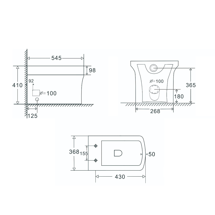 1100mm Grey Toilet and Sink Unit Right Hand with Square Toilet and Black Fittings - Ashford