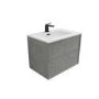 Grade A1 - 700mm Concrete Efffect Wall Hung Vanity Unit with Basin - Arragon