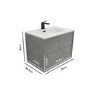 Grade A1 - 700mm Concrete Efffect Wall Hung Vanity Unit with Basin - Arragon