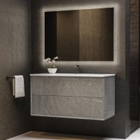 1000mm Concrete Effect Wall Hung Vanity Unit with Basin - Arragon 1000mm Concrete Effect Wall Hung Vanity Unit with Basin - Arragon