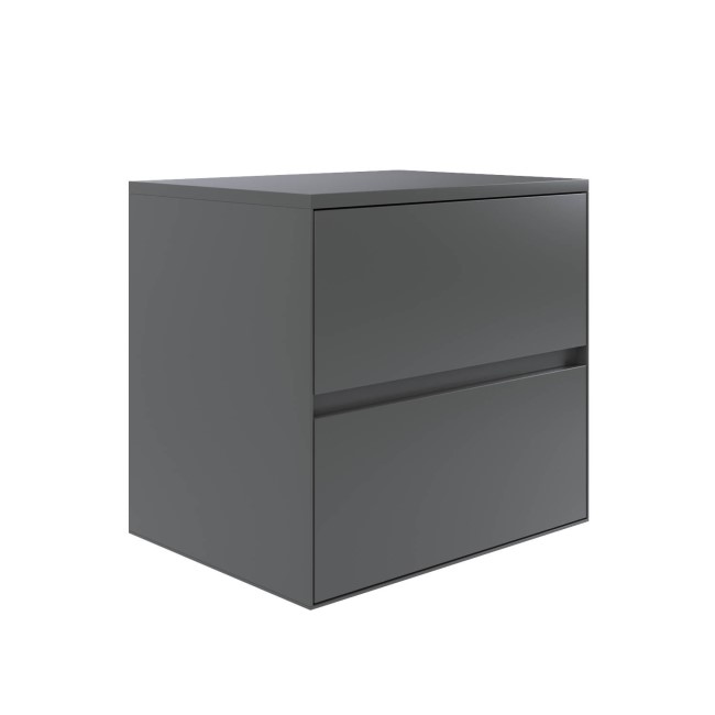 600mm Grey Wall Hung Countertop Vanity Unit- Roxbi