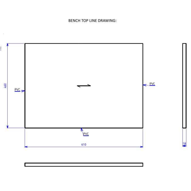 600mm Grey Wall Hung Countertop Vanity Unit- Roxbi