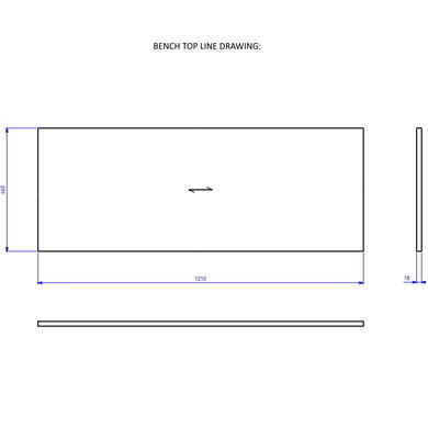 1200mm Grey Wall Hung Double Countertop Vanity Unit with Basin - Roxbi