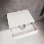 White Wall Hung Vanity Unit with Marble Effect Basin and Tall Marble Handle Tap - Lorano