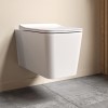 White Wall Hung Rimless Toilet and Soft Close Seat - Augusta