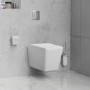 Grade A1 - White Wall Hung Toilet with Soft Close Seat Frame Cistern and Chrome Flush - Augusta