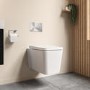 White Wall Hung Toilet with Soft Close Seat Frame Cistern and Chrome Flush - Augusta