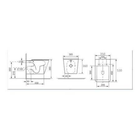 Grade A1 - White Wall Hung Toilet with Soft Close Seat Frame Cistern and Chrome Flush - Augusta