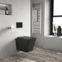Grade A1 - Black Wall Hung Rimless Toilet and Soft Close Seat - Augusta