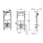 Black Square Wall Hung Rimless Toilet with Soft Close Seat Cistern Frame and Black Flush - Augusta