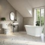 Traditional Freestanding Bath Suite with Toilet & Black Wash Stand with Basin - Helmsley