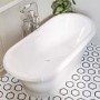 Traditional Freestanding Bath Suite with Toilet & Black Wash Stand with Basin - Helmsley