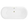 Paintable Freestanding Double Ended Roll Top Bath with Brass Feet 1515 x 740mm - Park Royal