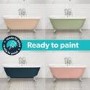 Paintable Freestanding Double Ended Roll Top Bath with White Feet 1515 x 740mm - Park Royal
