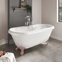 Paintable Freestanding Double Ended Roll Top Bath with Pink Feet 1515 x 740mm - Park Royal