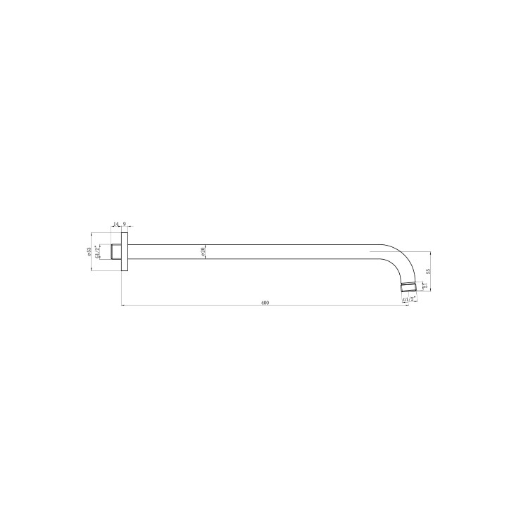 230mm Chrome Traditional Shower Head with Wall Arm