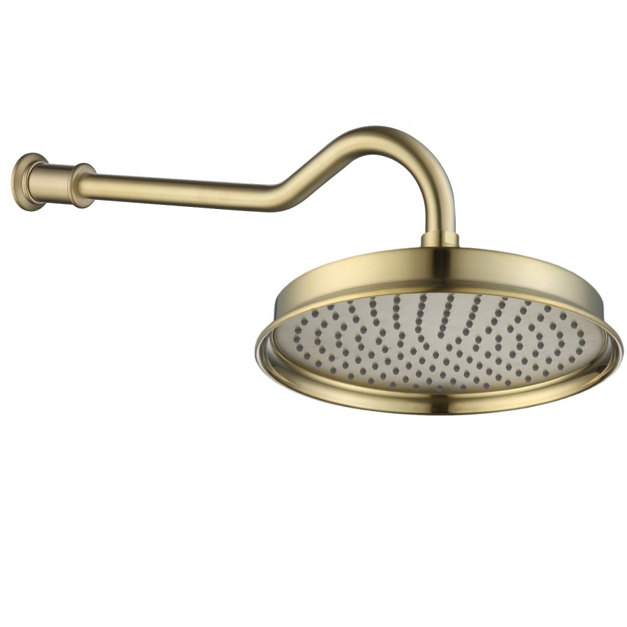 Grade A2 - Brass Shower Head with Wall Arm - Camden