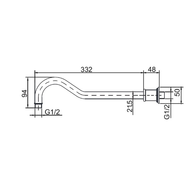 250mm Brushed Brass Shower Head with Wall Arm