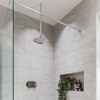 Chrome Single Outlet Ceiling  Mounted Thermostatic Mixer Shower - Camden